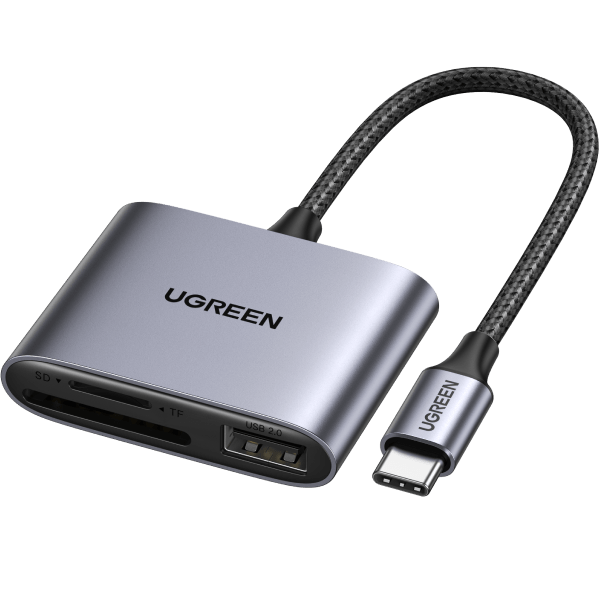 UGREEN USB-C to SD/TF + USB 2.0 Memory Card Reader