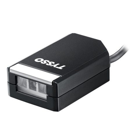 Fixed mount long range CCD scanner black housing USB cable TYSSO logo