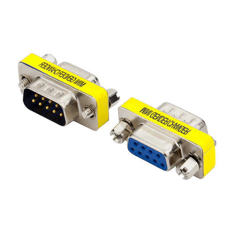 D-Type 9 pin male to Female Mini Gender Changer