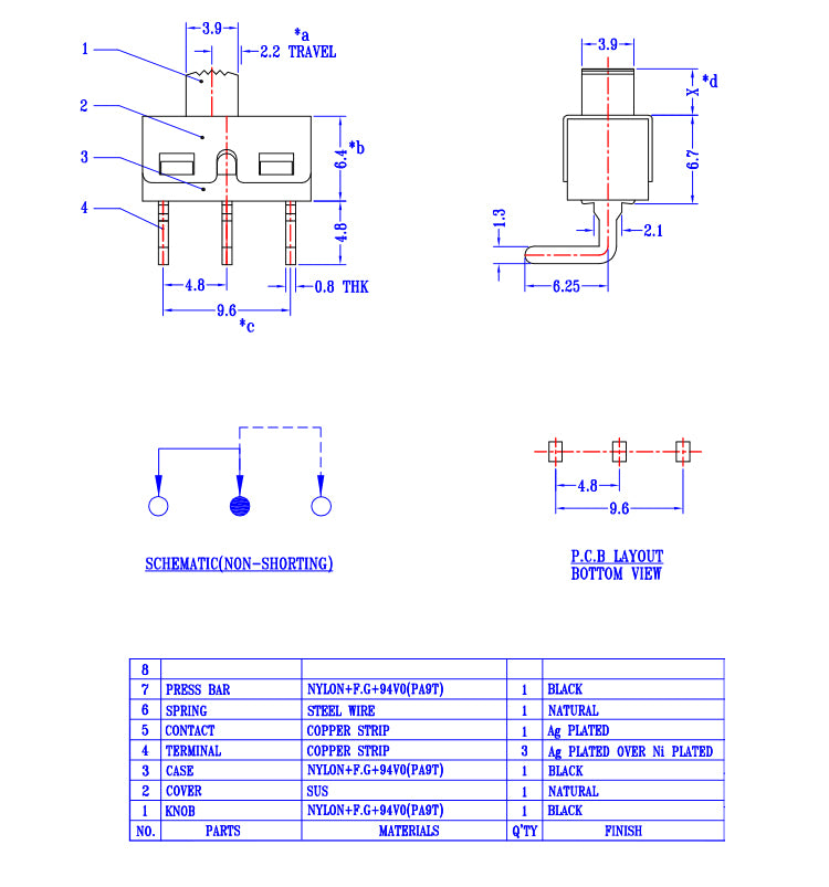 Slide Switch SS12D06