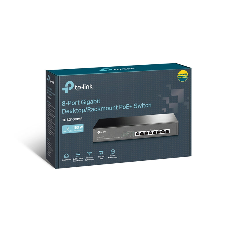 TP-Link 8-Port Gigabit Desktop/Rackmount Switch with 8-Port PoE+