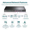 TP-LINK JetStream 16-Port Gigabit Easy Smart PoE+ Switch with 2 SFP Slots