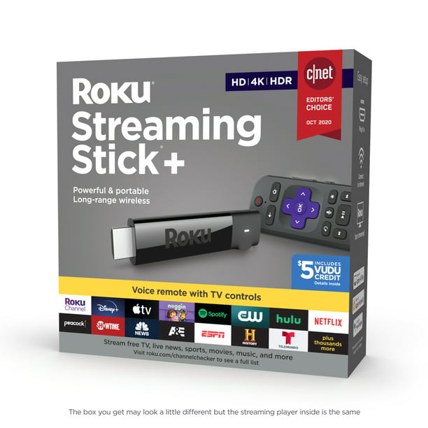 Roku Streaming Stick+HD/4K/HDR Streaming Device with Long-Range Wire