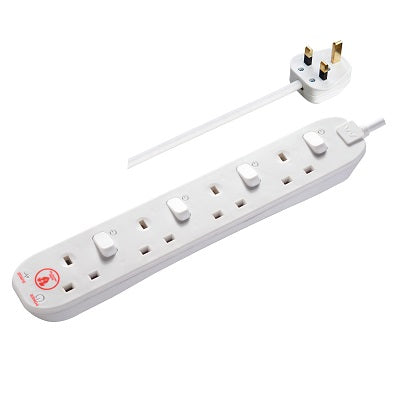 4 Socket Surge Protected Extension Board - 2M