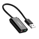 USB 2.0 External 3.5mm Sound Card Adapter 2M Black