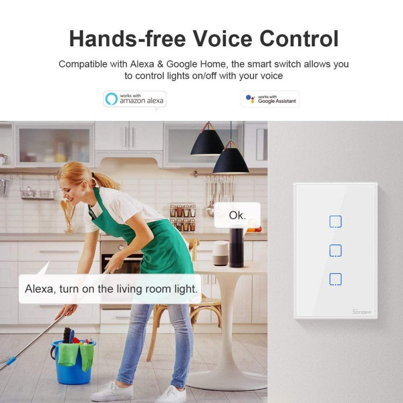 SONOFF Smart Touch Wall Switch 2 Gang White