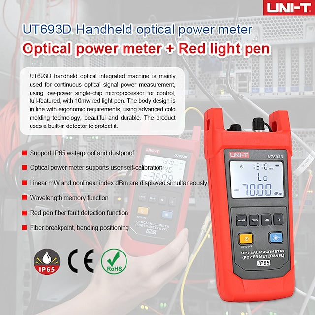 UNI-T Fiber Optic Tool Optical Power Meter Visual Fault Locator UT692D (FC/SC/ST Connector compatible)