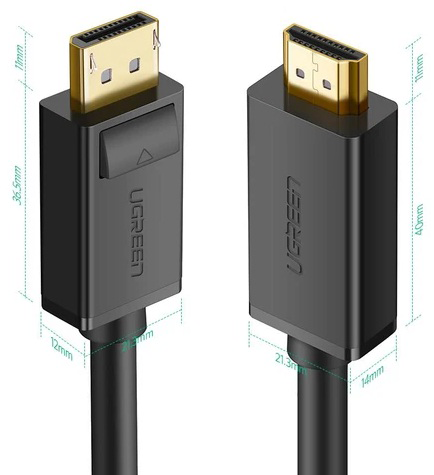 UGREEN DP Male to HDMI Male Cable 3m (Black)