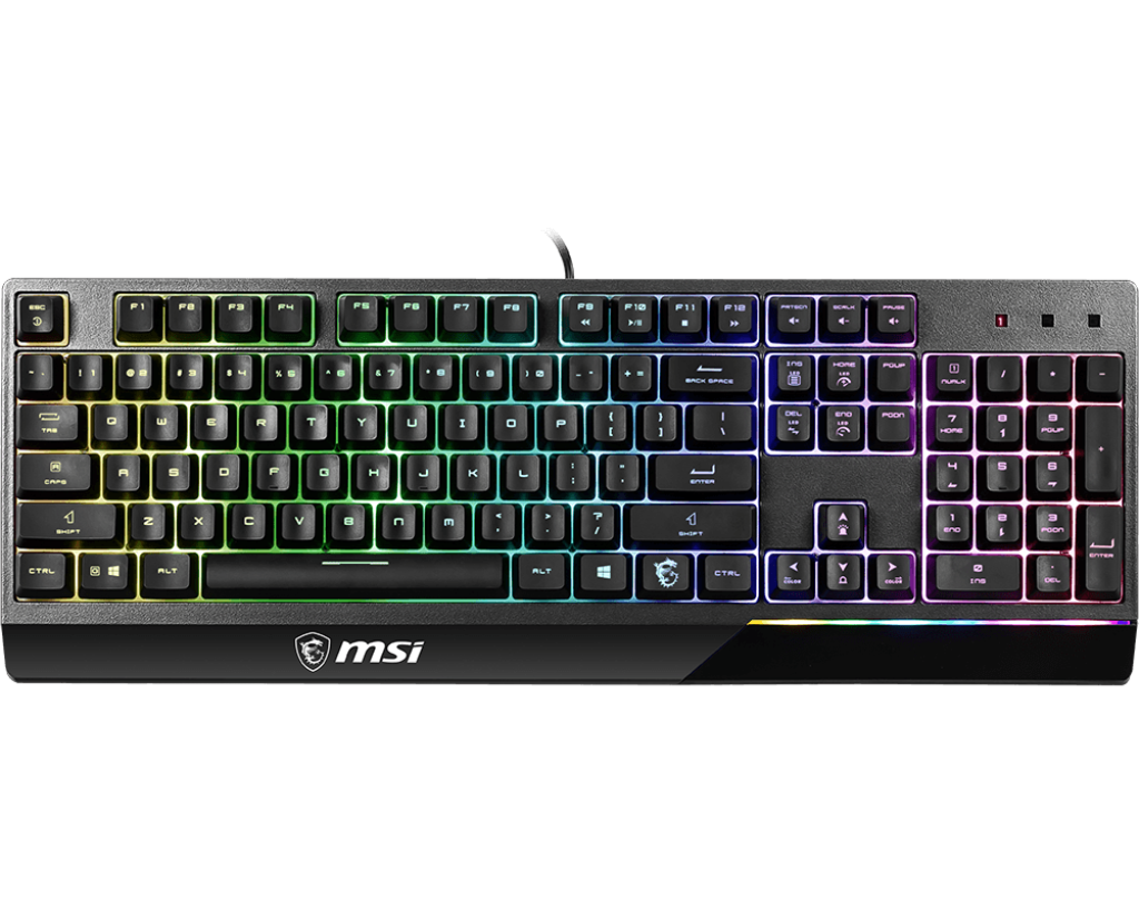 MSI VIGOR GK30 RGB Gaming Keyboard, 6-Zone RGB Lighting, Water Repellent & Splash-Proof, Mechanical-Like Plunger Switches
