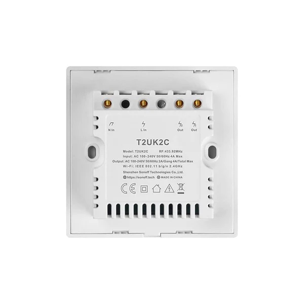 SONOFF Smart Touch Wall Switch 2 Gang White