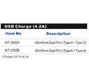 USB Charger (4.2A) 45x45mm Dual Port (Type A + Type C)