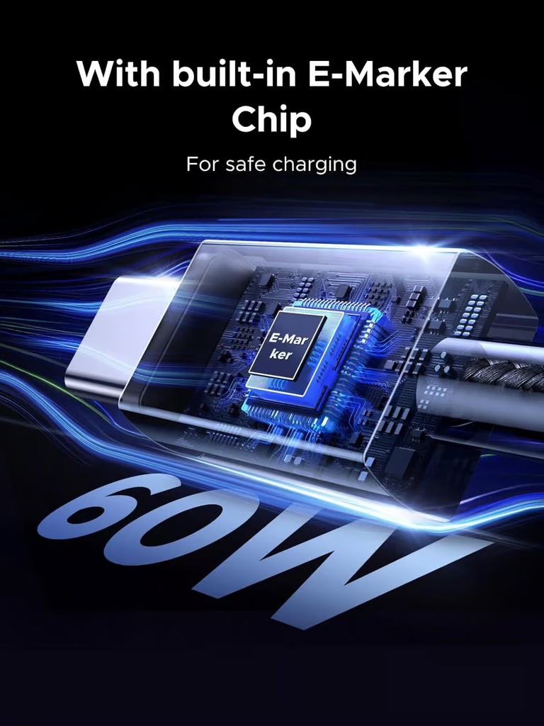 UGREEN USB-C to USB-C PD Fast Charging Braided Cable 3A Max Space Gray 2m