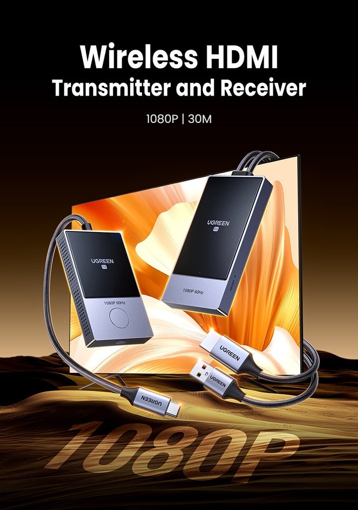 UGREEN Wireless HDMI Transmitter and Receiver 1080p@60Hz 30M