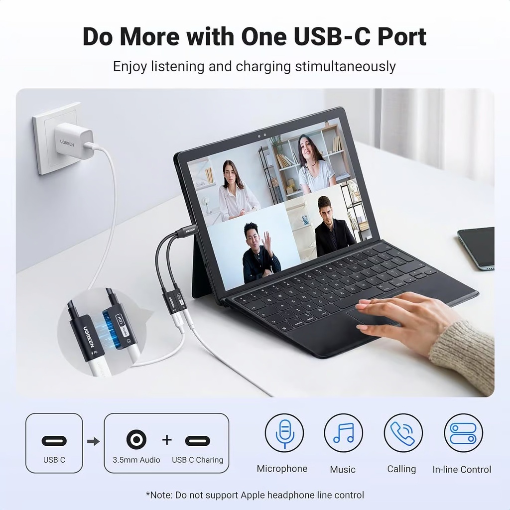 UGREEN USB-C to 3.5mm Audio Adapter with Power Delivery