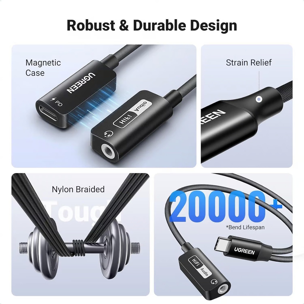 UGREEN USB-C to 3.5mm Audio Adapter with Power Delivery