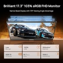 ARZOPA 17.3" 1080p Portable Monitor - Black