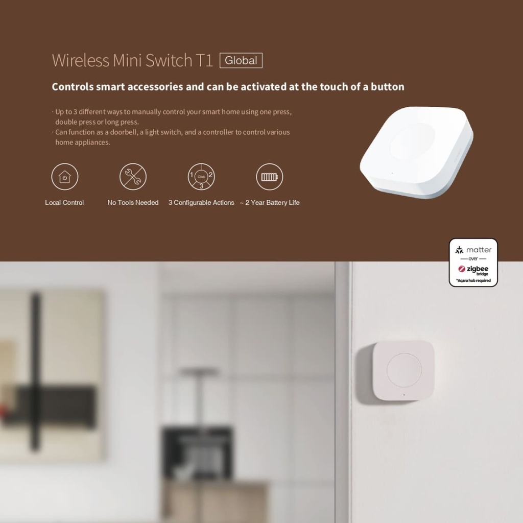 AQARA Smart Home Wireless Mini Switch T1