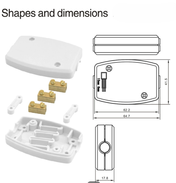 3 way Terminal Electrical Junction Box,13Amp 250V Durable Waterproof Cable Connector,Universal Electrical Project Box
