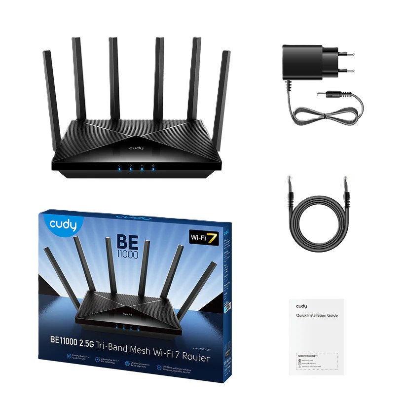Cudy BE11000 Multi-Gigabit Tri-band Wi-Fi 7 Mesh Router