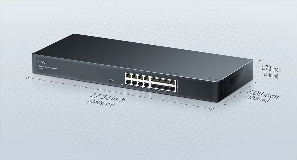 Cudy 16-Port Gigabit Metal Switch 19 inch