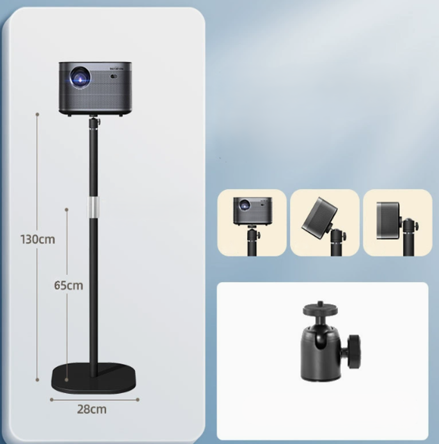 Projector Stand - Adjustable 25.5" to 51" Height Universal 1/4 Inch Thread Mount
