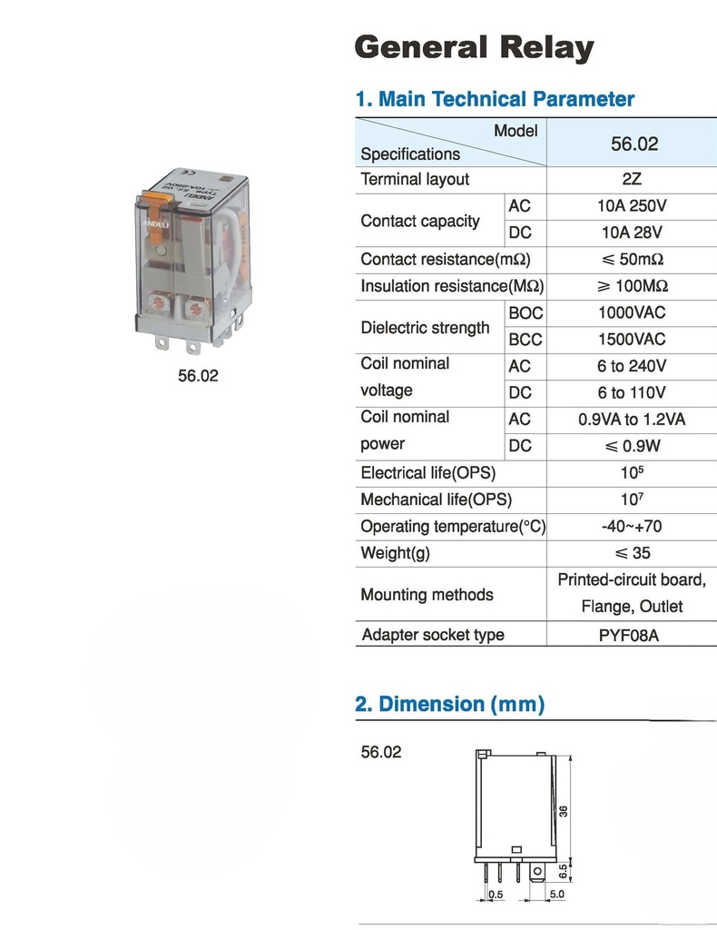 Relay 56.02  AC220V