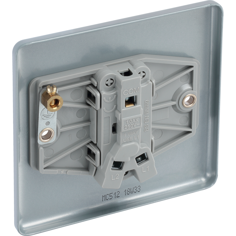 BG - British General Metal Clad MC512 IP20 20A 16AX Plate Switch 1G 2Way