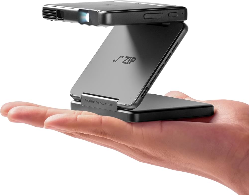 Aurzen ZIP Tri-Fold Portable Mini Projector