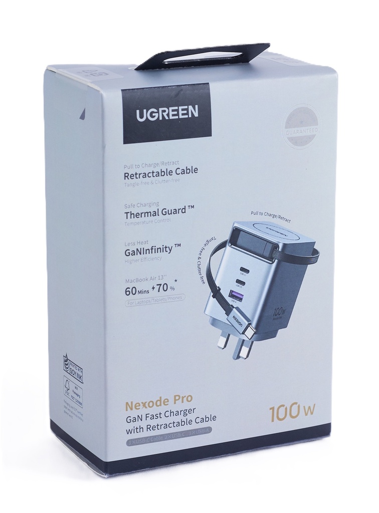UGREEN 100W GaN Fast Charger with Retractable Cable