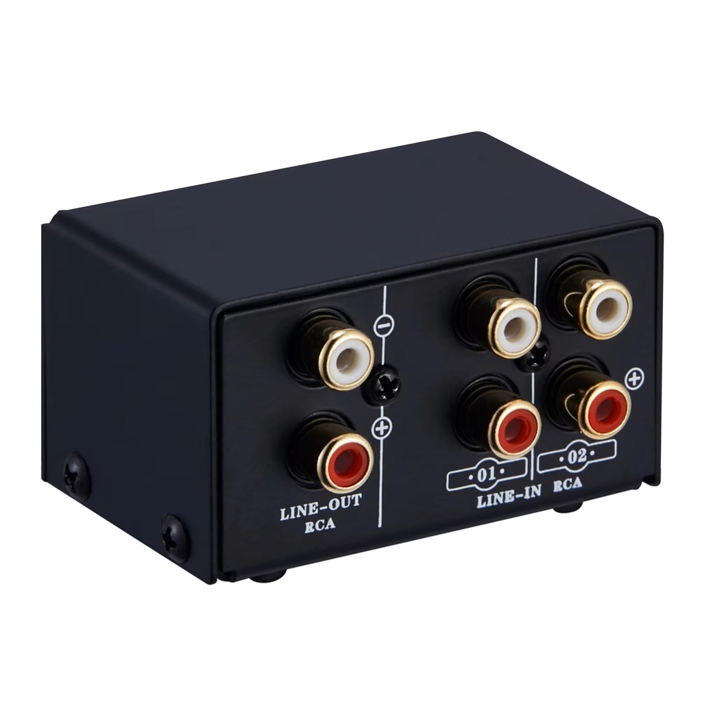 Stereo Audio Source Signal Selection Switcher RCA 2 IN 1 OUT