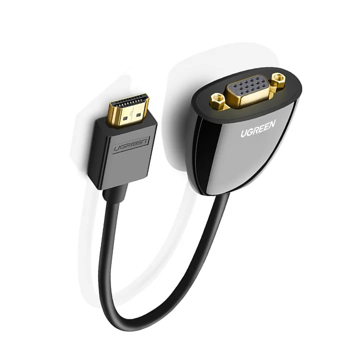 HDMI to VGA converter without Audio Black