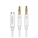 UGREEN 3.5mm Female to 2 Male Audio Cable ABS Case (White)
