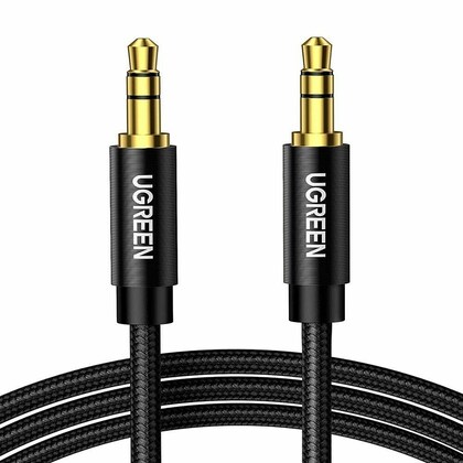 UGREEN 3.5mm Male to 3.5mm Male Cable Gold Plated Metal Case with Braid 1m (Black)