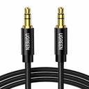 UGREEN 3.5mm Male to 3.5mm Male Cable Gold Plated Metal Case with Braid 1m (Black)