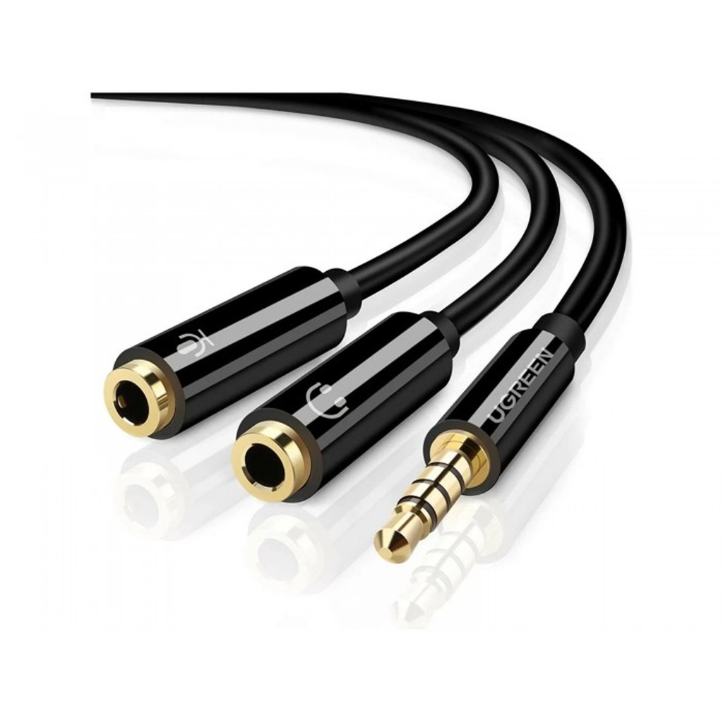 UGREEN 3.5mm male to 2 Female Audio Cable ABS Case (Black)