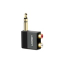 UGREEN 6.35mm Male to 2RCA Female Adapter (Black)