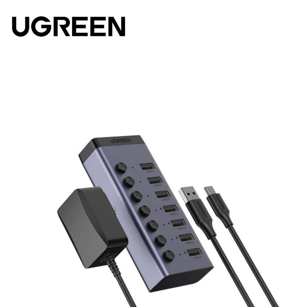 UGREEN 7-Port USB 3.0 Hub with USB-B to USB 3.0 Male Cable