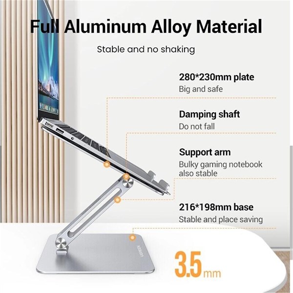 UGREEN Adjustable Laptop Stand (Silver)