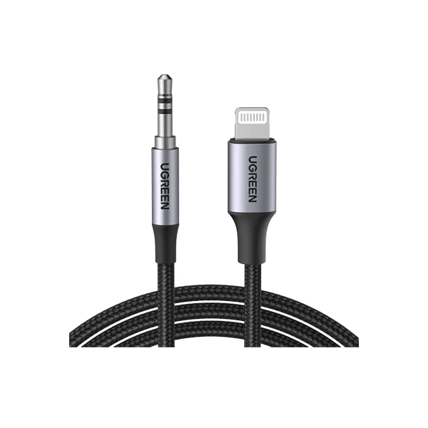 UGREEN Lightning to 3.5mm Aux Cable Aluminum Shell with Braided 1m (Black)