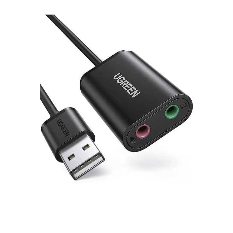UGREEN USB 2.0 External 3.5mm Sound Card Adapter 2 M Black