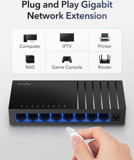 [86440] Cudy 8-Port Gigabit Desktop Switch Image 