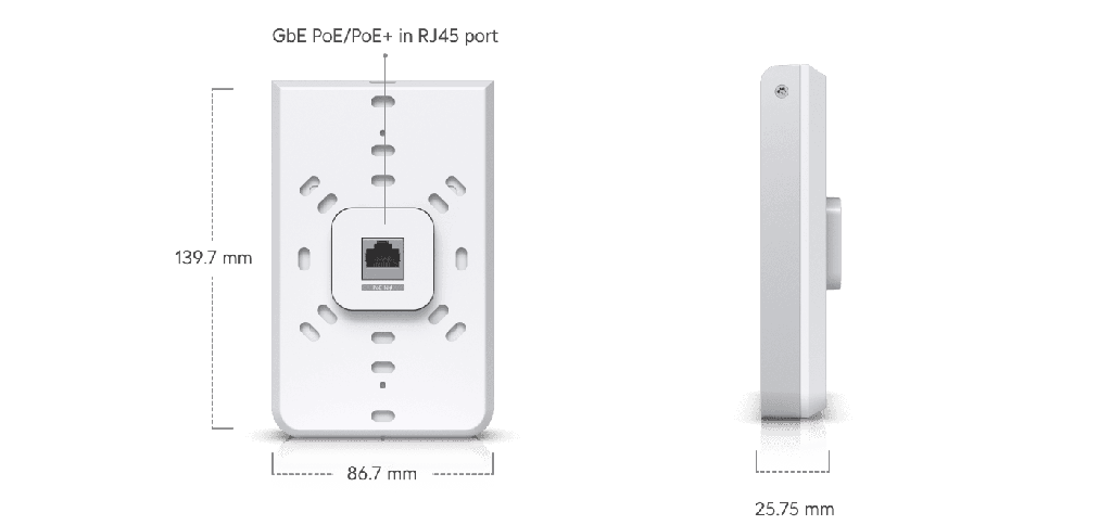 [85986] UBIQUITI In-Wall 802.11ac Wave 2 Wi-Fi Access Point - White Image 