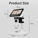 [83167] LCD Digital Microscope 50X-2000X Magnification Zoom HD 5 Megapixels with USB and 8 Adjustable LED Light Video Camera Microscope Image 