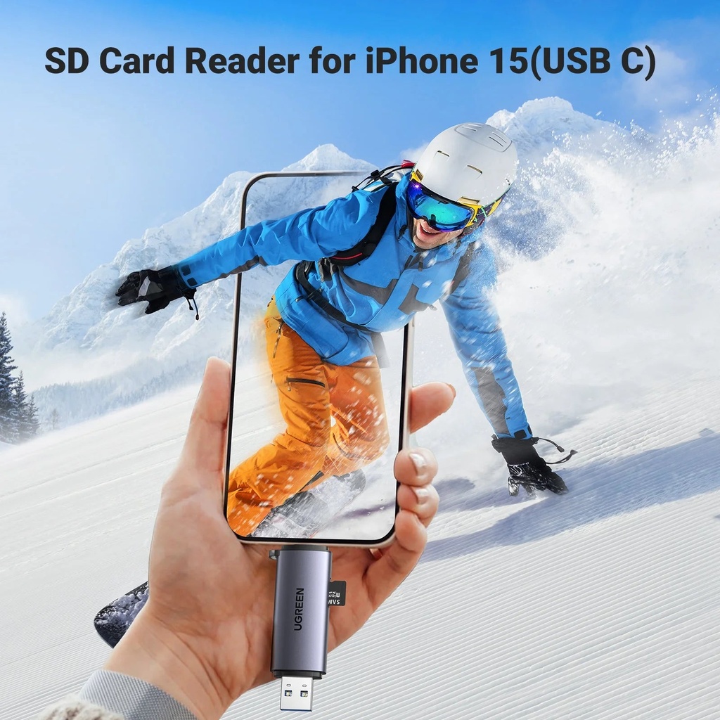 [81715] UGREEN USB-C +USB-A To TF/SD 3.0 Card Reader Image 