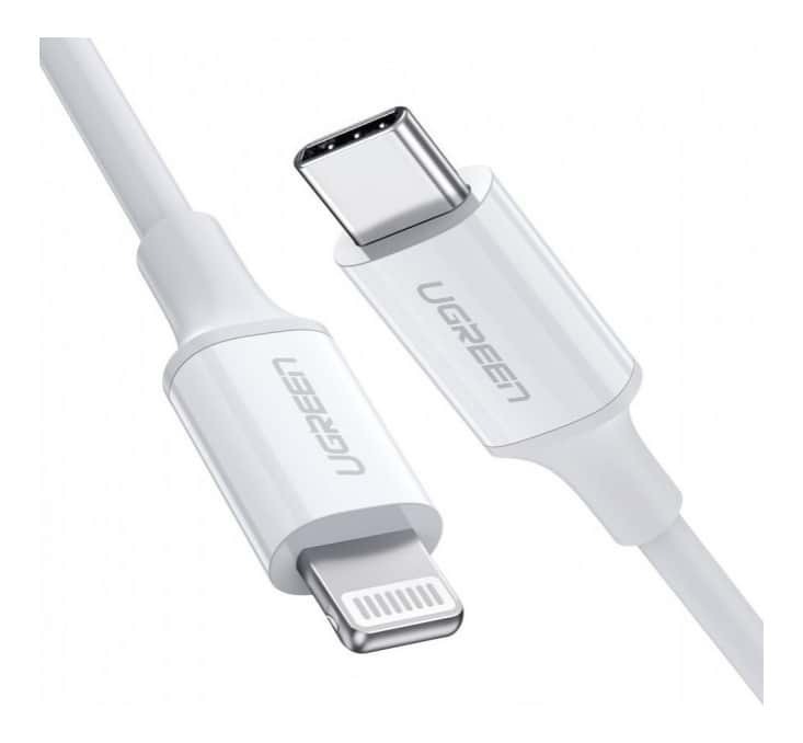 UGREEN USB-C to Lightning M/M Cable Rubber Shell 2m (White)