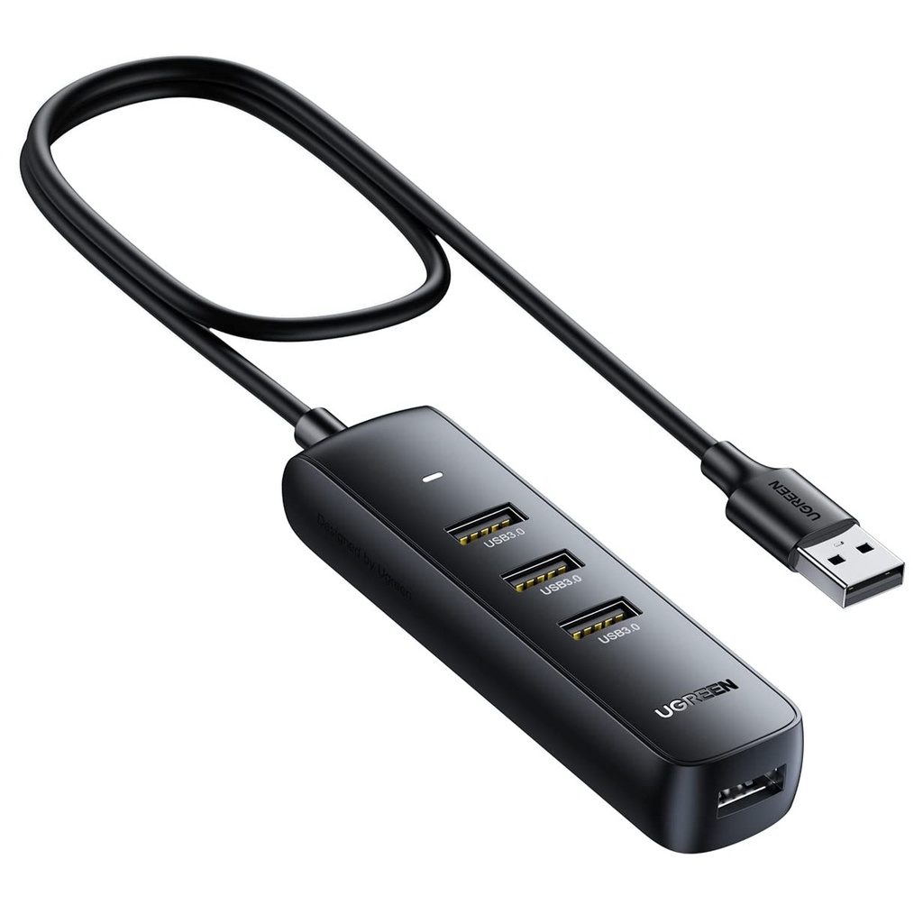 UGREEN USB 3.0 A 4 Ports HUB with USB-C Power Port 1m (Black)