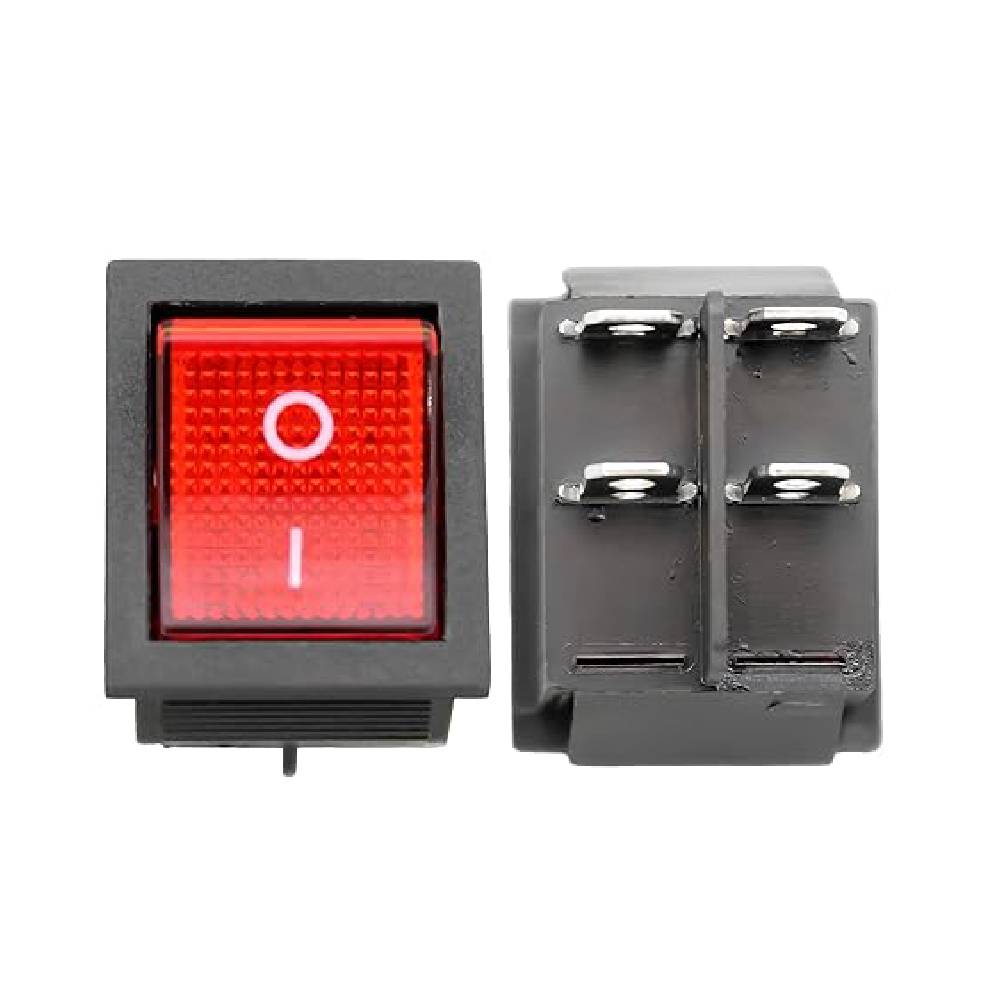 [85439] Rocker Switch Waterproof 4P 15A 250V AC/ 20A 125V AC - Red Image 