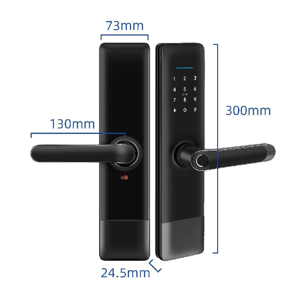 [85384] LILIWISE Smart Door lock Wide Plate Handle, Fingerprint, RFID, WiFi with Mechanical Keys (6085 mortise) Image 