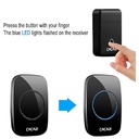 [85278] CACAZI AC Wireless Doorbell Kit, Plug-in Receiver - 1 Button + 2 Receiver, Black Image 