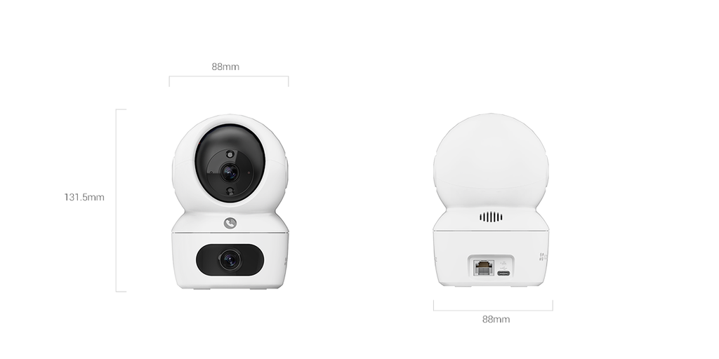 [85585] EZVIZ Dual-Lens Pan & Tilt Wi-Fi Camera 2K⁺ & 2K⁺ AI Detection Color Night Vision Image 